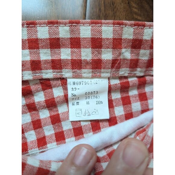 Paul Smith Jeans Red Gingham Check Pants Size 30 Japan Exclusive 100% Cotton - Picture 6 of 8